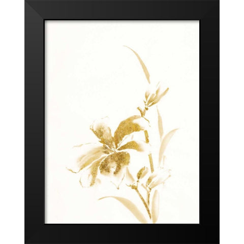Sumi Daylily IV Gold Black Modern Wood Framed Art Print by Paschke, Chris