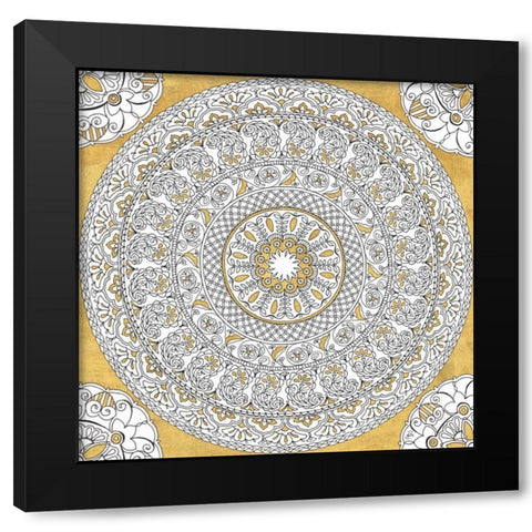 Color My World Mandala I Gold Black Modern Wood Framed Art Print with Double Matting by Brissonnet, Daphne