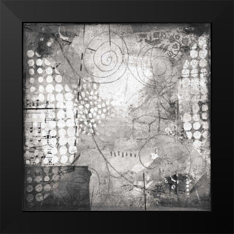 Under the Tree Square I BW Black Modern Wood Framed Art Print by Warrick, Cheryl