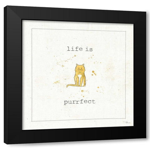 Companion Cuties I Black Modern Wood Framed Art Print by Pela Studio