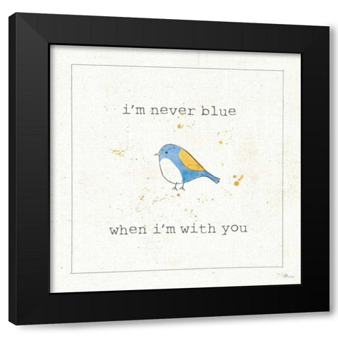 Lil Tweeties III Black Modern Wood Framed Art Print with Double Matting by Pela Studio