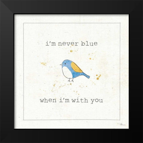 Lil Tweeties III Black Modern Wood Framed Art Print by Pela Studio