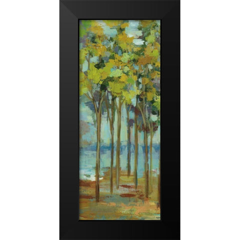 Spring Trees Panel I Black Modern Wood Framed Art Print by Vassileva, Silvia