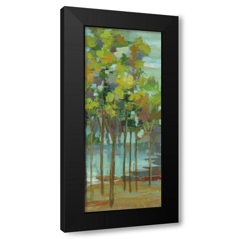 Spring Trees Panel II Black Modern Wood Framed Art Print with Double Matting by Vassileva, Silvia