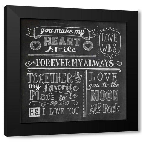 Inspiration Chalkboard I Black Modern Wood Framed Art Print with Double Matting by Urban, Mary