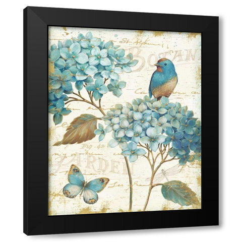 Blue Garden III Black Modern Wood Framed Art Print with Double Matting by Brissonnet, Daphne