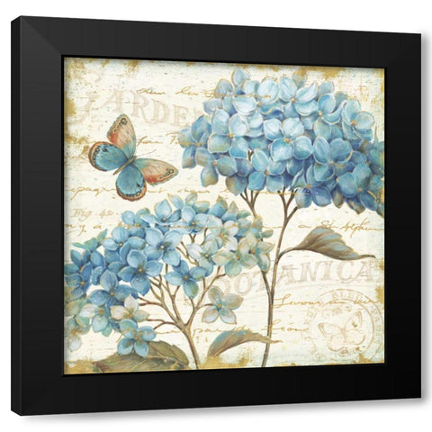 Blue Garden IV Black Modern Wood Framed Art Print with Double Matting by Brissonnet, Daphne