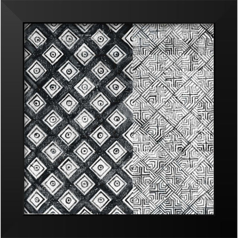 Maki Tile II BW Black Modern Wood Framed Art Print by Lovell, Kathrine