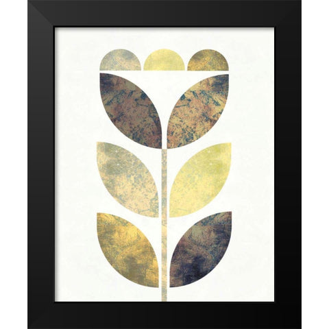 Golden Flower I Black Modern Wood Framed Art Print by Mullan, Michael