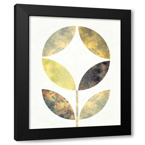 Golden Flower II Black Modern Wood Framed Art Print with Double Matting by Mullan, Michael