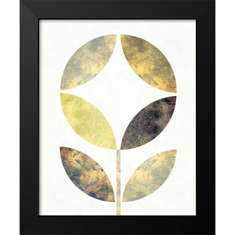 Golden Flower II Black Modern Wood Framed Art Print by Mullan, Michael
