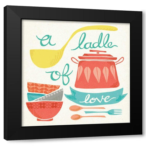 A Ladle of Love Black Modern Wood Framed Art Print by Urban, Mary