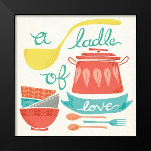 A Ladle of Love Black Modern Wood Framed Art Print by Urban, Mary