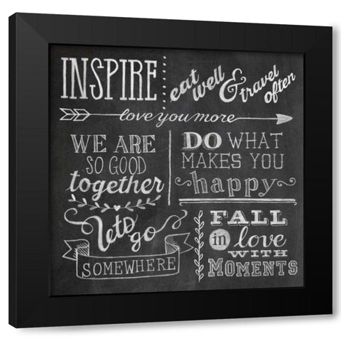 Inspiration Chalkboard III Black Modern Wood Framed Art Print by Urban, Mary