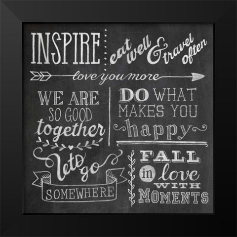 Inspiration Chalkboard III Black Modern Wood Framed Art Print by Urban, Mary