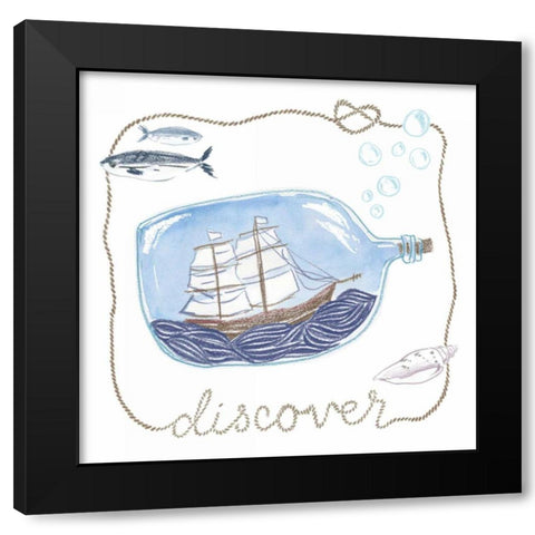 Ship in a Bottle Discover Black Modern Wood Framed Art Print with Double Matting by Zieve Miller, Sara