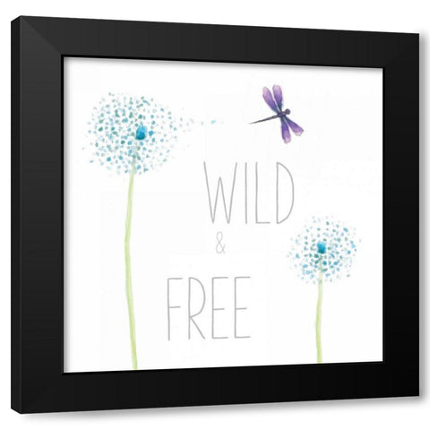 Wild and Free Black Modern Wood Framed Art Print by Adams, Sarah