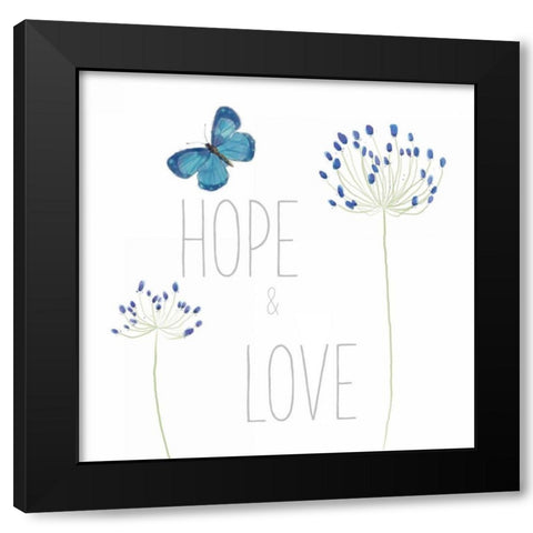 Hope and Love Black Modern Wood Framed Art Print with Double Matting by Adams, Sarah