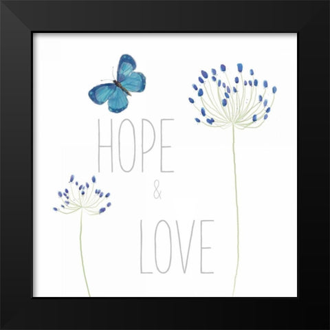 Hope and Love Black Modern Wood Framed Art Print by Adams, Sarah