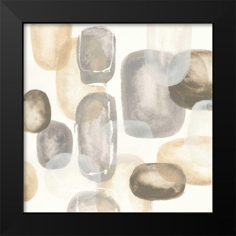 Neutral Stones I Black Modern Wood Framed Art Print by Paschke, Chris