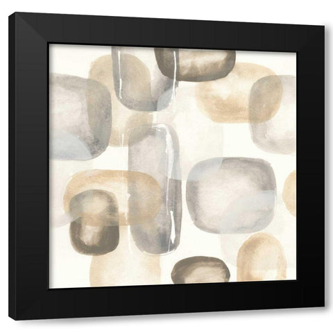 Neutral Stones II Black Modern Wood Framed Art Print with Double Matting by Paschke, Chris