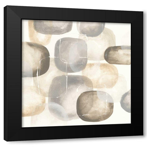 Neutral Stones III Black Modern Wood Framed Art Print by Paschke, Chris