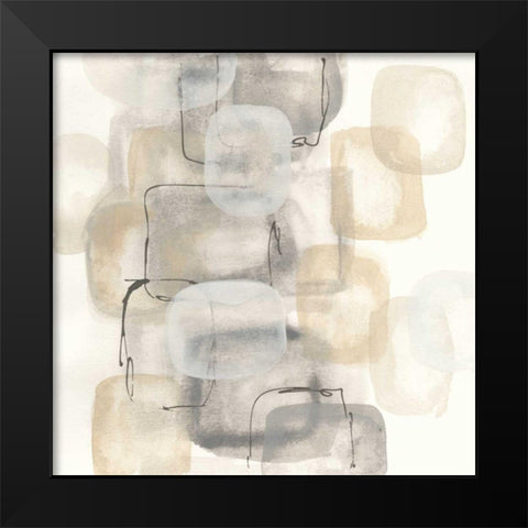 Neutral Stacking I Black Modern Wood Framed Art Print by Paschke, Chris
