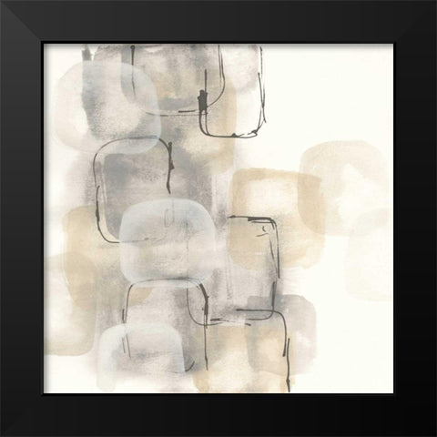 Neutral Stacking II Black Modern Wood Framed Art Print by Paschke, Chris