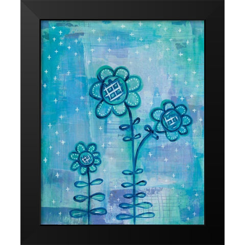 Magical Flowers I Black Modern Wood Framed Art Print by Averinos, Melissa