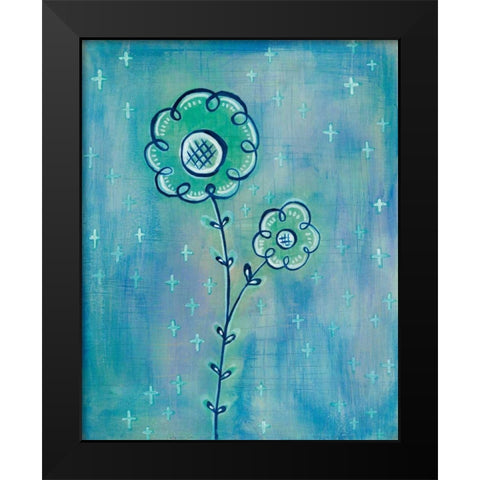 Magical Flowers II Black Modern Wood Framed Art Print by Averinos, Melissa
