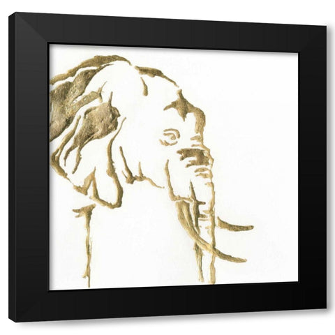 Gilded Elephant Black Modern Wood Framed Art Print with Double Matting by Paschke, Chris