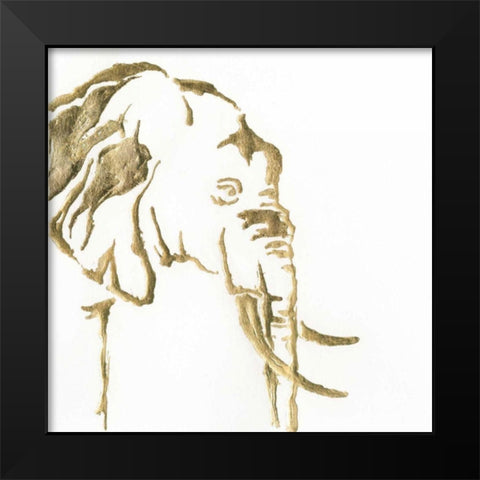 Gilded Elephant Black Modern Wood Framed Art Print by Paschke, Chris