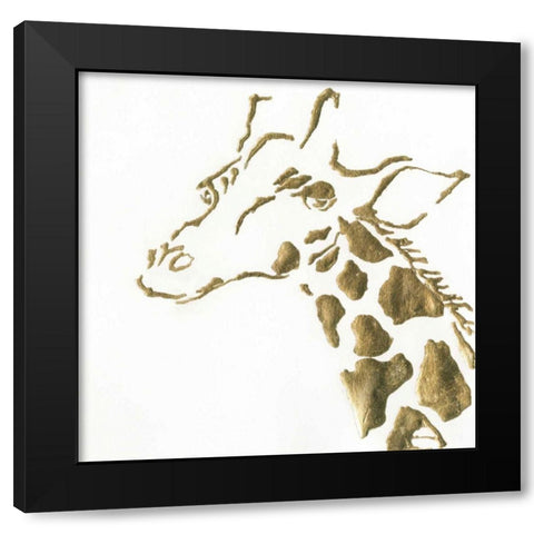 Gilded Giraffe Black Modern Wood Framed Art Print by Paschke, Chris