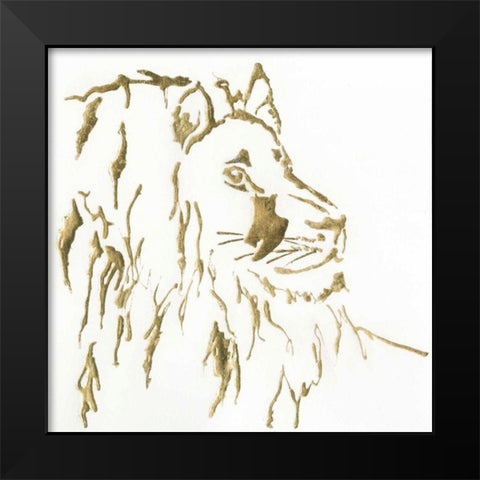 Gilded Lion Black Modern Wood Framed Art Print by Paschke, Chris
