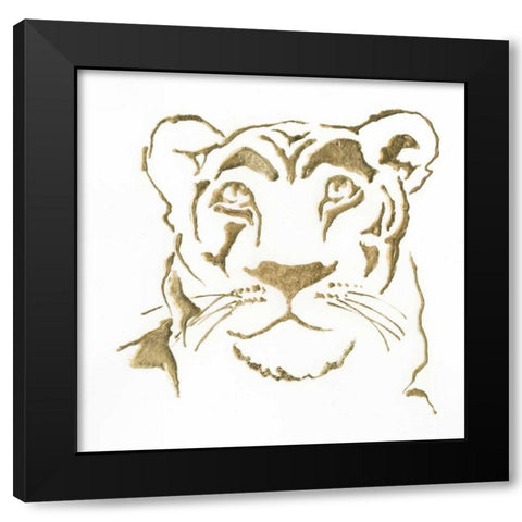 Gilded Lioness Black Modern Wood Framed Art Print by Paschke, Chris