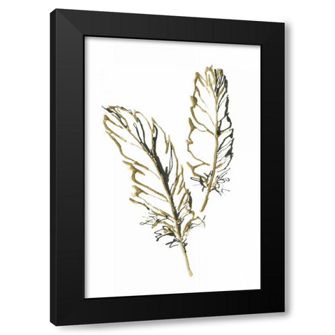 Gilded Barn Owl Feather Black Modern Wood Framed Art Print by Paschke, Chris