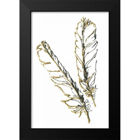 Gilded Red Tailed Hawk Feather Black Modern Wood Framed Art Print by Paschke, Chris
