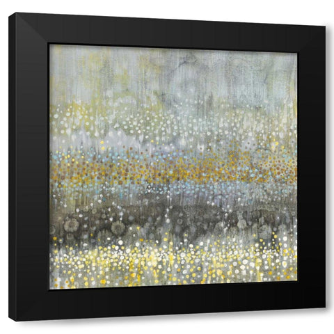 Rain Abstract III Black Modern Wood Framed Art Print with Double Matting by Nai, Danhui