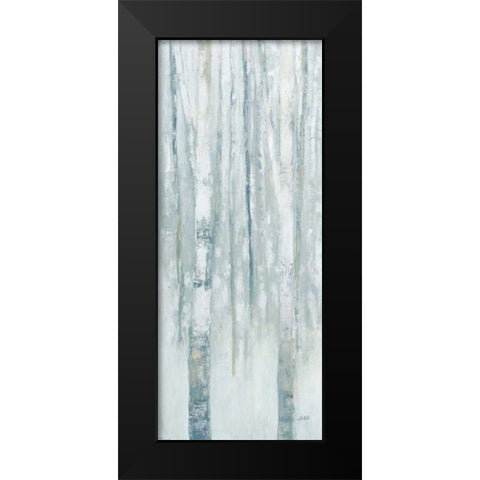Birches in Winter Blue Gray Panel I Black Modern Wood Framed Art Print by Purinton, Julia
