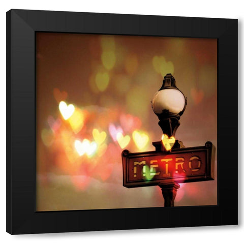 Night Life Paris Black Modern Wood Framed Art Print with Double Matting by Bevan, Keri