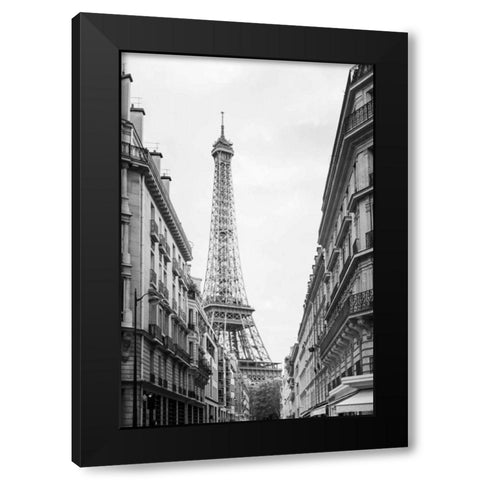 Eiffel Glimpse Black Modern Wood Framed Art Print with Double Matting by Marshall, Laura