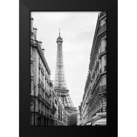 Eiffel Glimpse Black Modern Wood Framed Art Print by Marshall, Laura