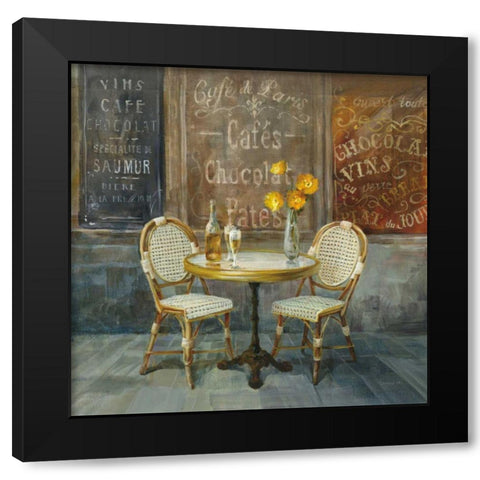 French Cafe Black Modern Wood Framed Art Print by Nai, Danhui