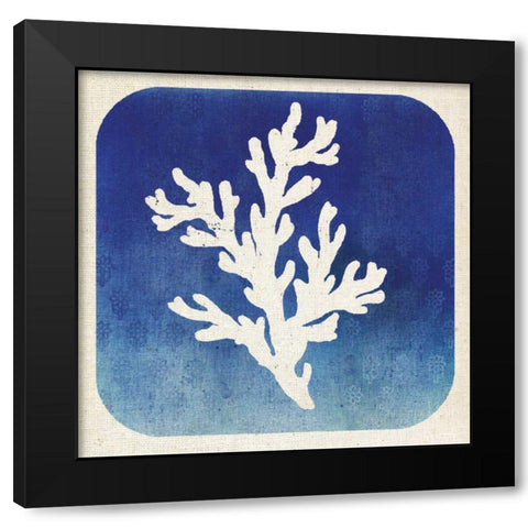 Watermark Coral  Black Modern Wood Framed Art Print with Double Matting by Studio Mousseau