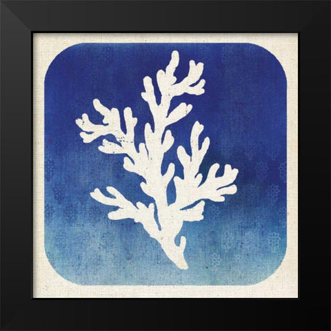 Watermark Coral  Black Modern Wood Framed Art Print by Studio Mousseau