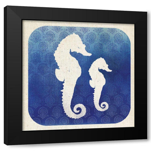 Watermark Seahorse Black Modern Wood Framed Art Print with Double Matting by Studio Mousseau