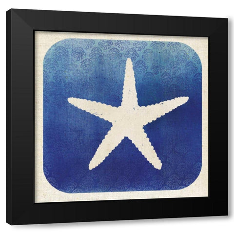 Watermark Starfish Black Modern Wood Framed Art Print with Double Matting by Studio Mousseau