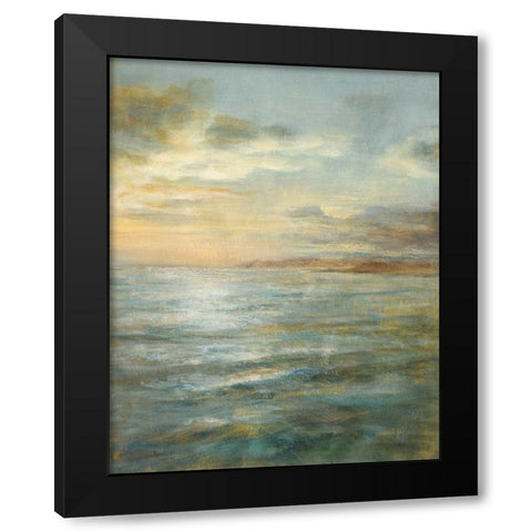 Serene Sea III Black Modern Wood Framed Art Print with Double Matting by Nai, Danhui