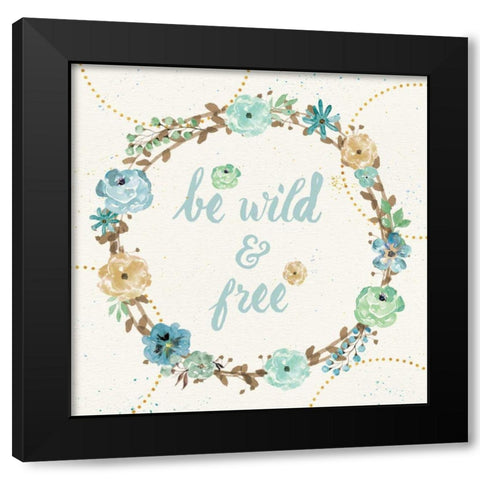 Flutterby Blooms V Black Modern Wood Framed Art Print with Double Matting by Aiken, Jess