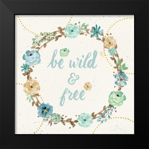 Flutterby Blooms V Black Modern Wood Framed Art Print by Aiken, Jess